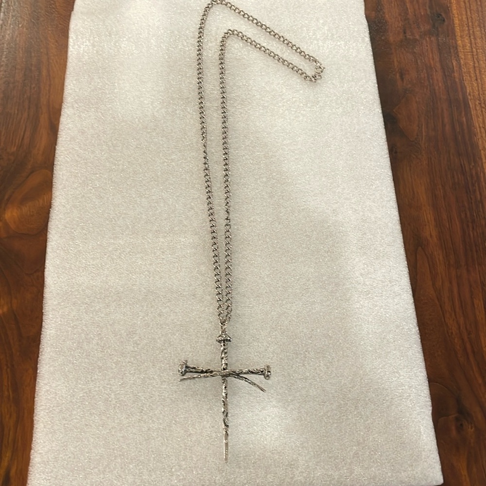 Cross shaped Nail Necklace